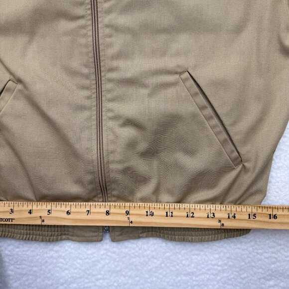 VTG Wrangler Canvas Jacket Zip Up Jacket Logo Normcore Retro Preppy Tan Womens - Picture 11 of 12